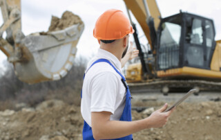 what does an excavation contractor do - contractor concept image.